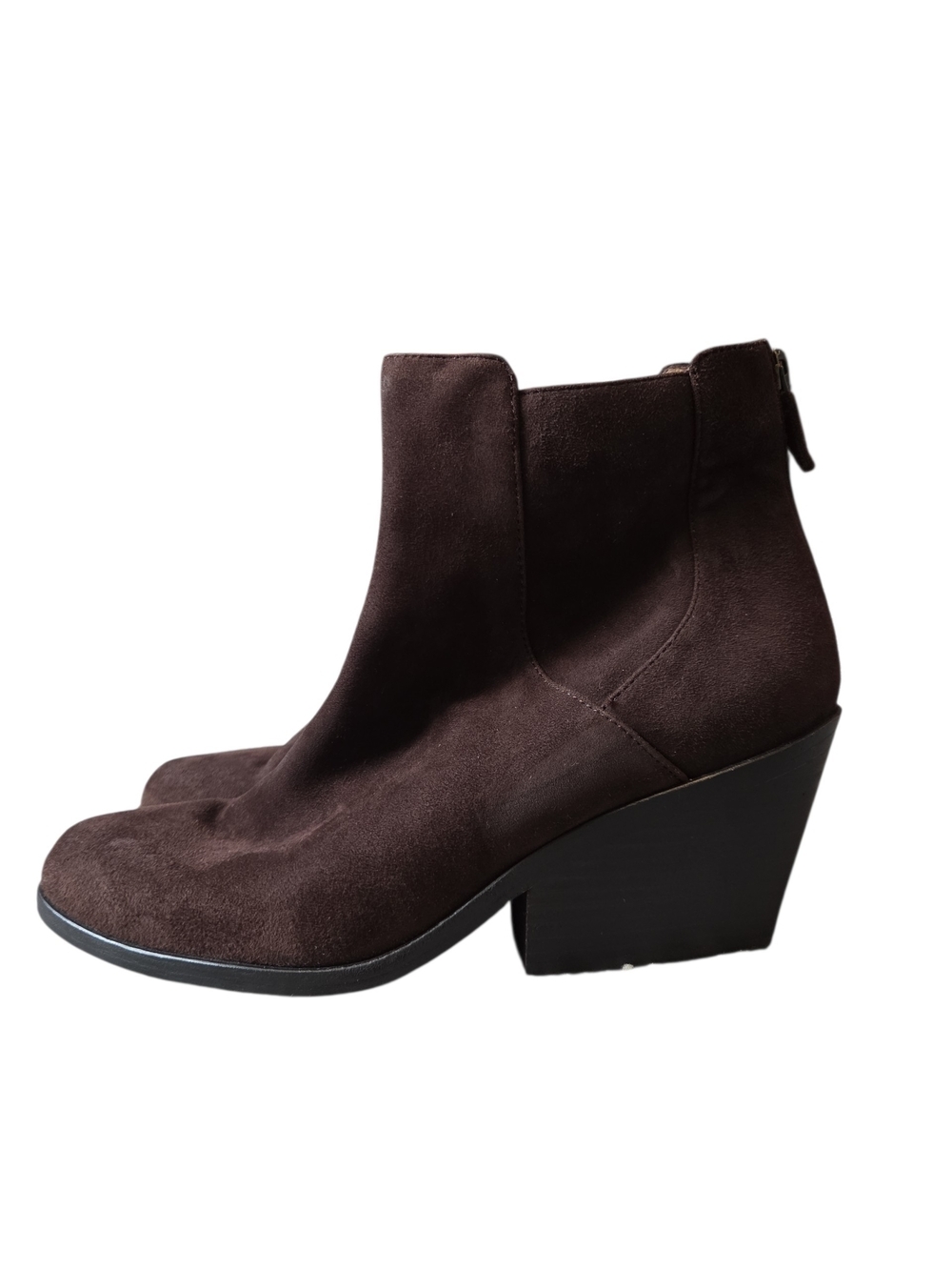 Eileen Fisher Peer-Su Dark Brown Suede Ankle Booties 8.5 - Picture 3 of 11